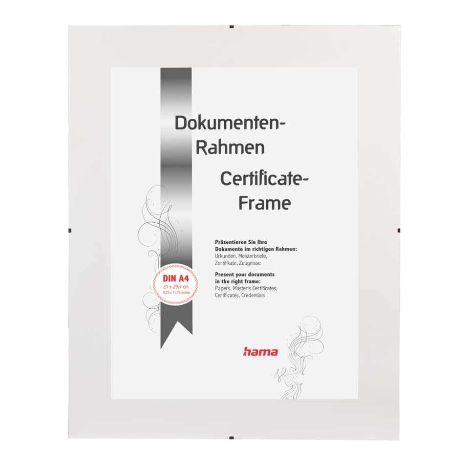 Rahmenlose Bilderhalter Clip Fix antireflex - 21 x 29,7 cm