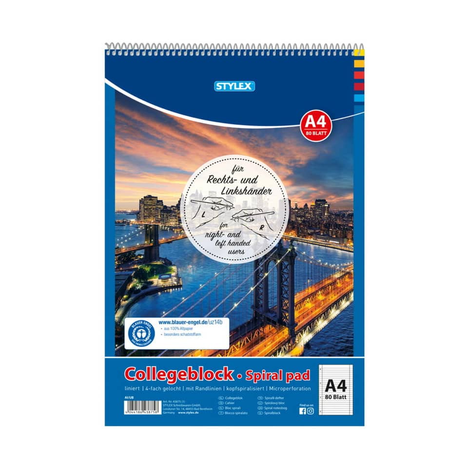 Collegeblock - A4, 80 Blatt, liniert