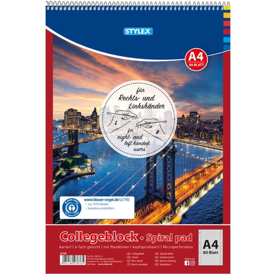Collegeblock - A4, 80 Blatt, kariert