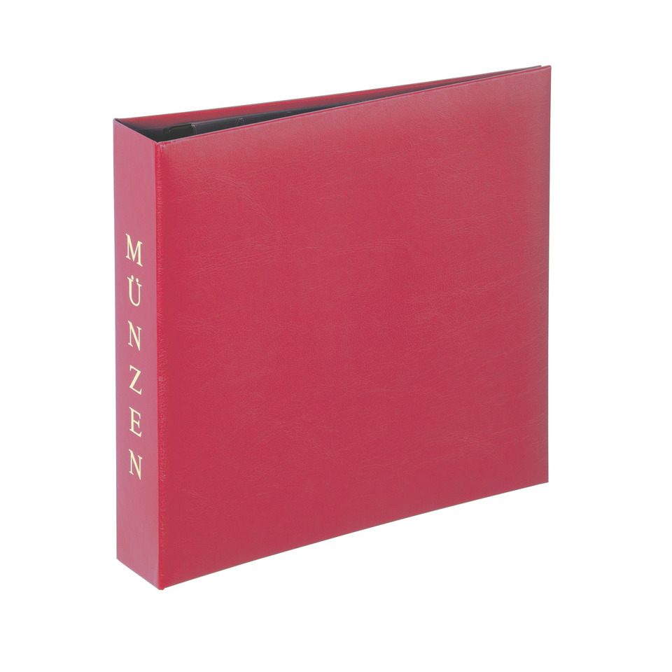Münzalbum Kunstleder weinrot