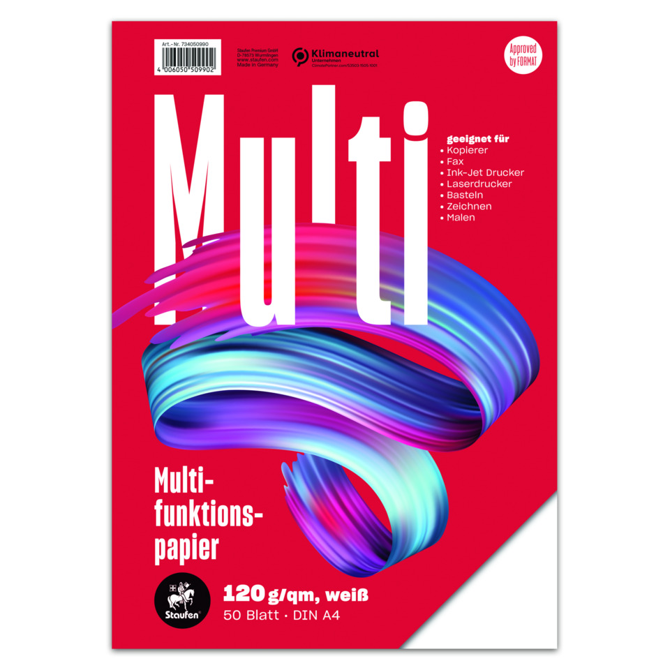 Multifunktionspapier 7X PLUS - A4, 120 g/qm, weiß, 50 Blatt