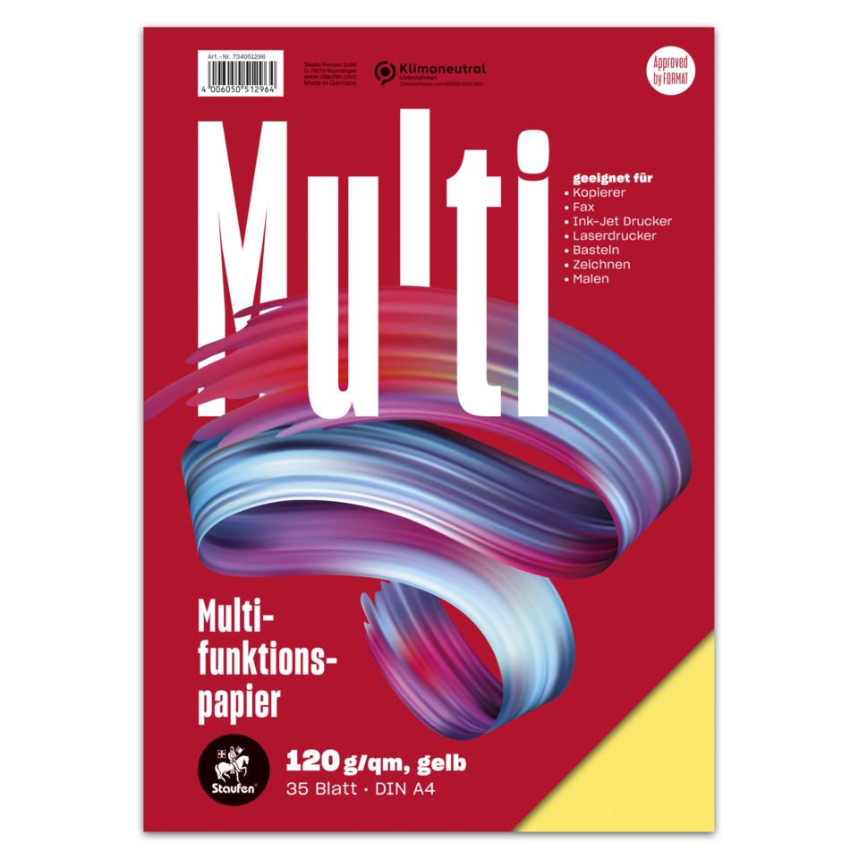 Multifunktionspapier 7X PLUS - A4, 120 g/qm, gelb, 35 Blatt