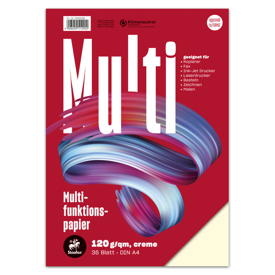 Multifunktionspapier 7X PLUS - A4, 120 g/qm, creme, 35 Blatt