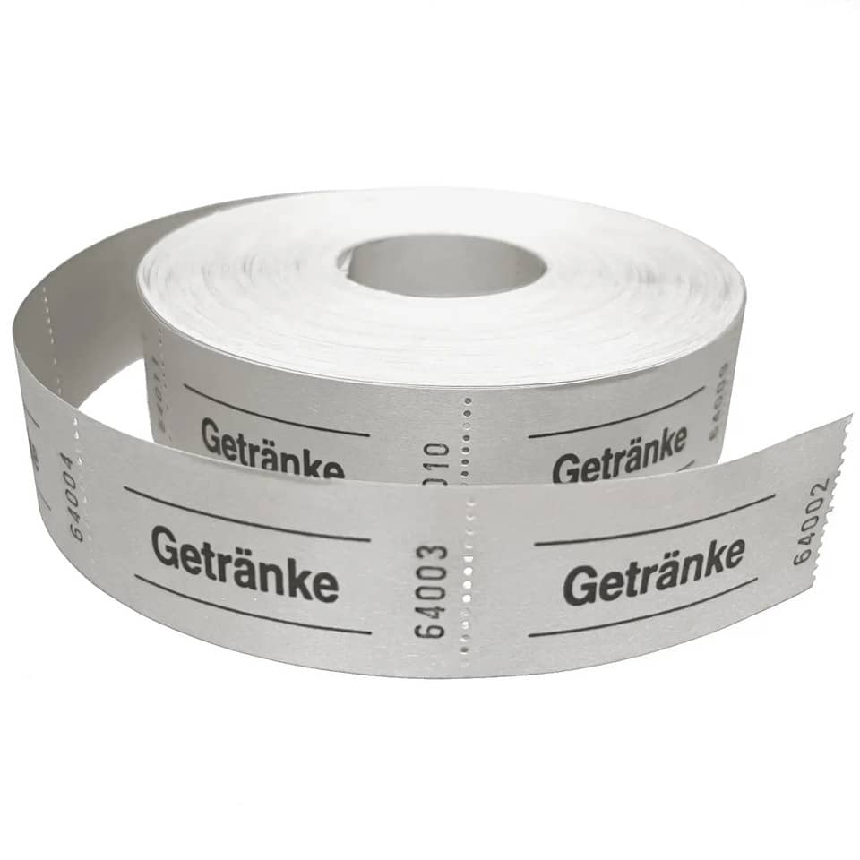 Gutscheinrolle "Getränke" weiß