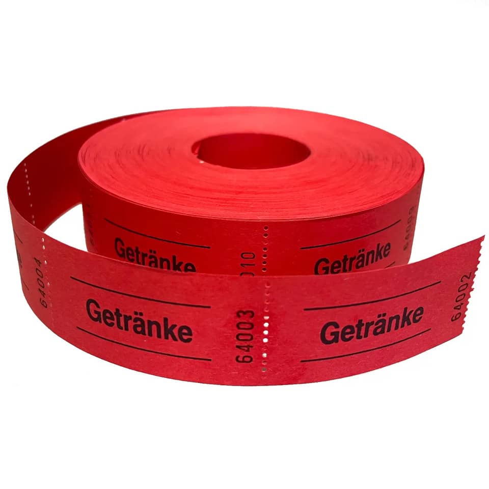Gutscheinrolle "Getränke" rot