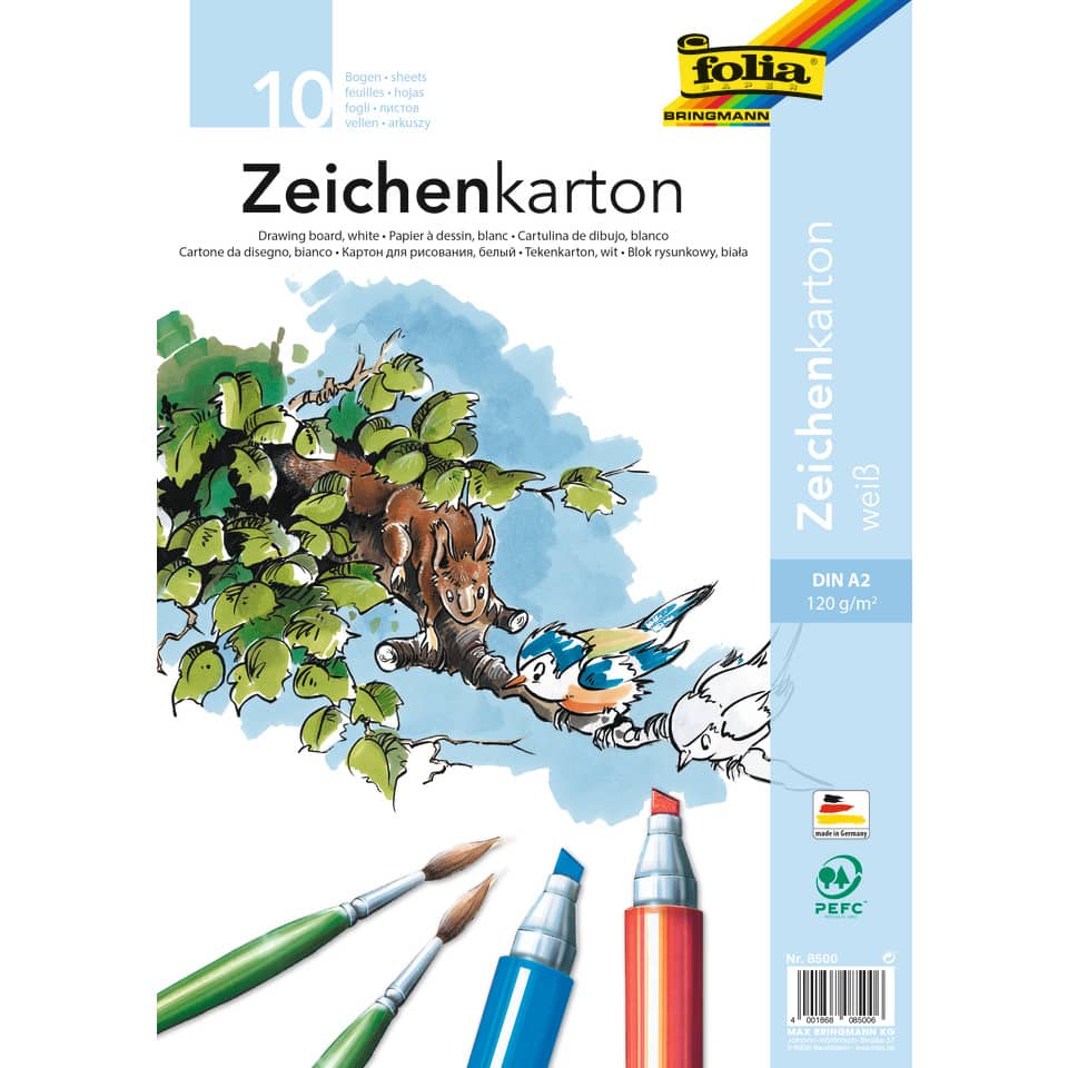 Zeichenkarton 120 g/qm, DIN A2, 10 Blatt