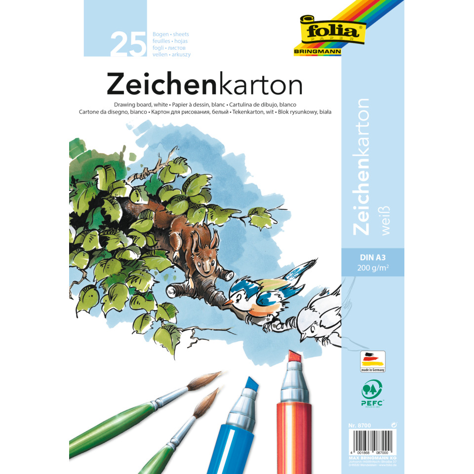 Zeichenkarton 200 g/qm, DIN A3, 25 Blatt