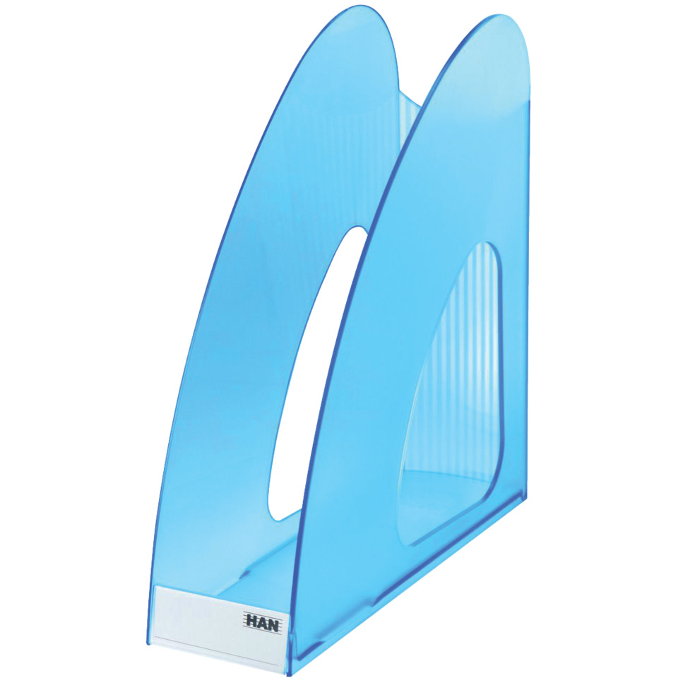 Stehsammler TWIN - DIN A4/C4, standfest, modern, transluzent-blau