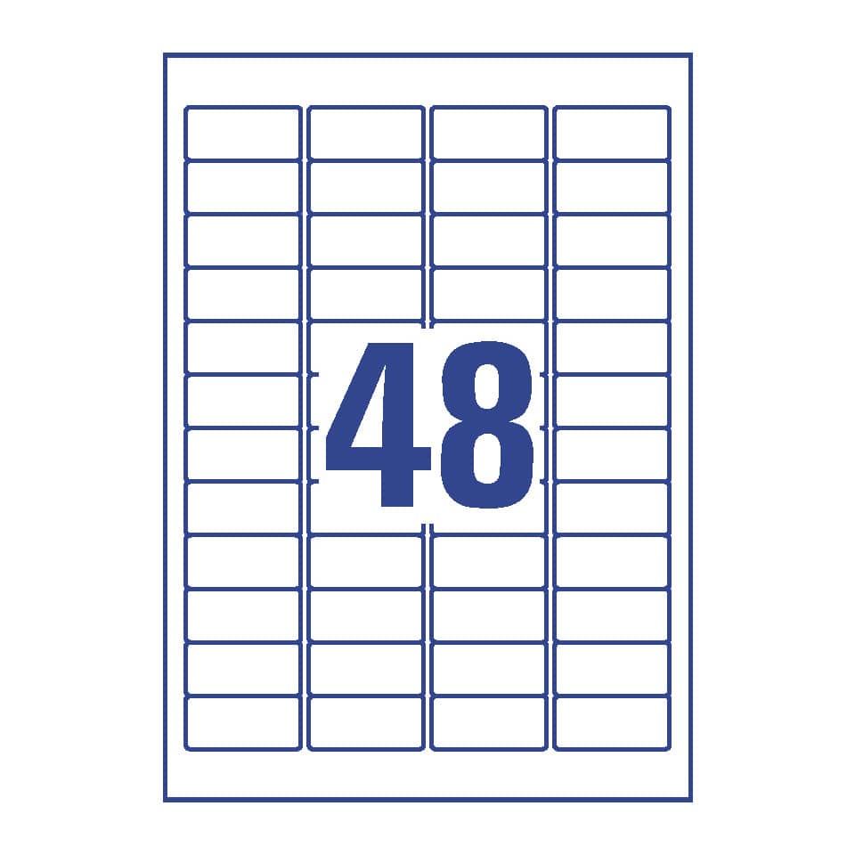 J4791-25 Adress-Etiketten - 45,7 x 21,2 mm, weiß, 1.200 Etiketten/25 Blatt, permanent, Absender-Etikett