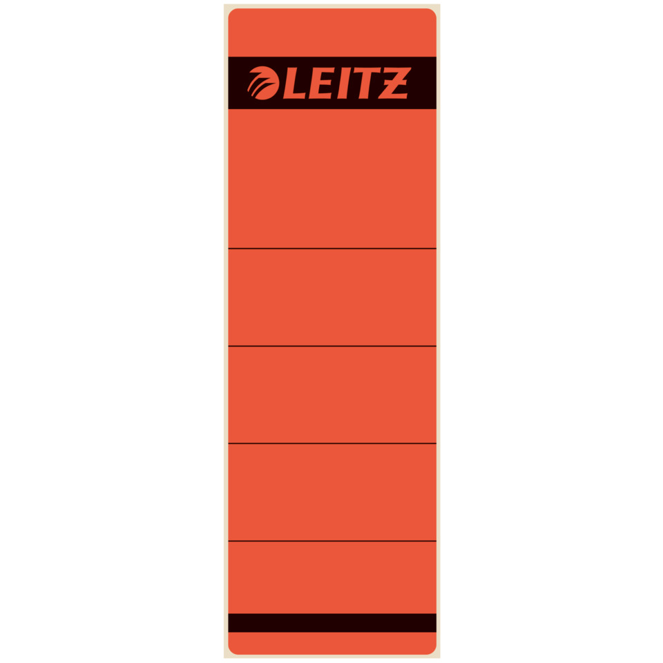 1642 Rückenschilder - Papier, kurz/breit, 10 Stück, rot