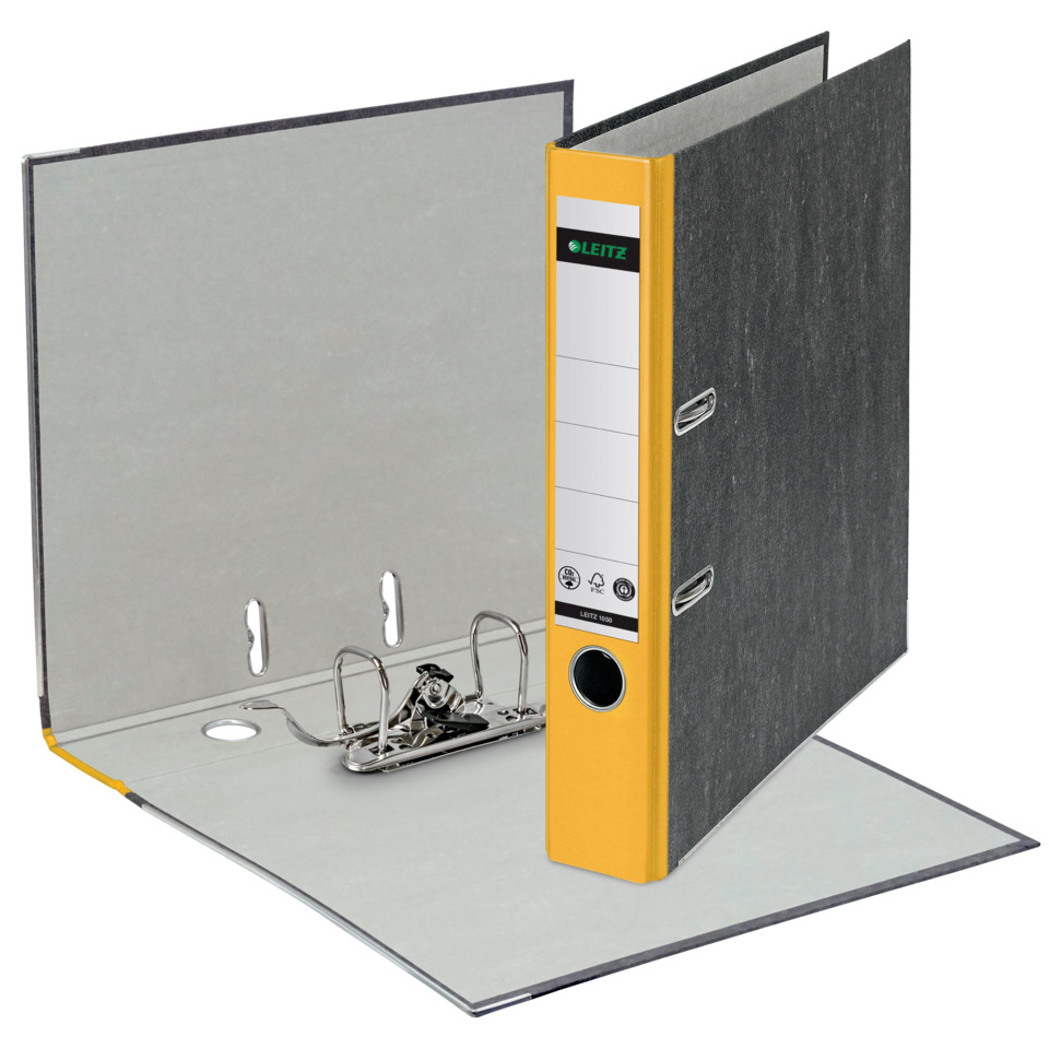 1050 Ordner Pappe A4 Wolkenmarmor, 52 mm, gelb
