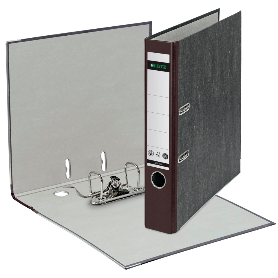 1050 Ordner Pappe A4 Wolkenmarmor, 52 mm, braun