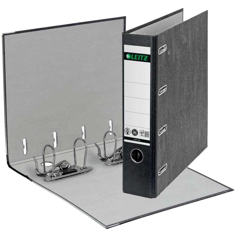 1092 Standard-Doppelordner - 2x A5 quer, 75 mm, schwarz