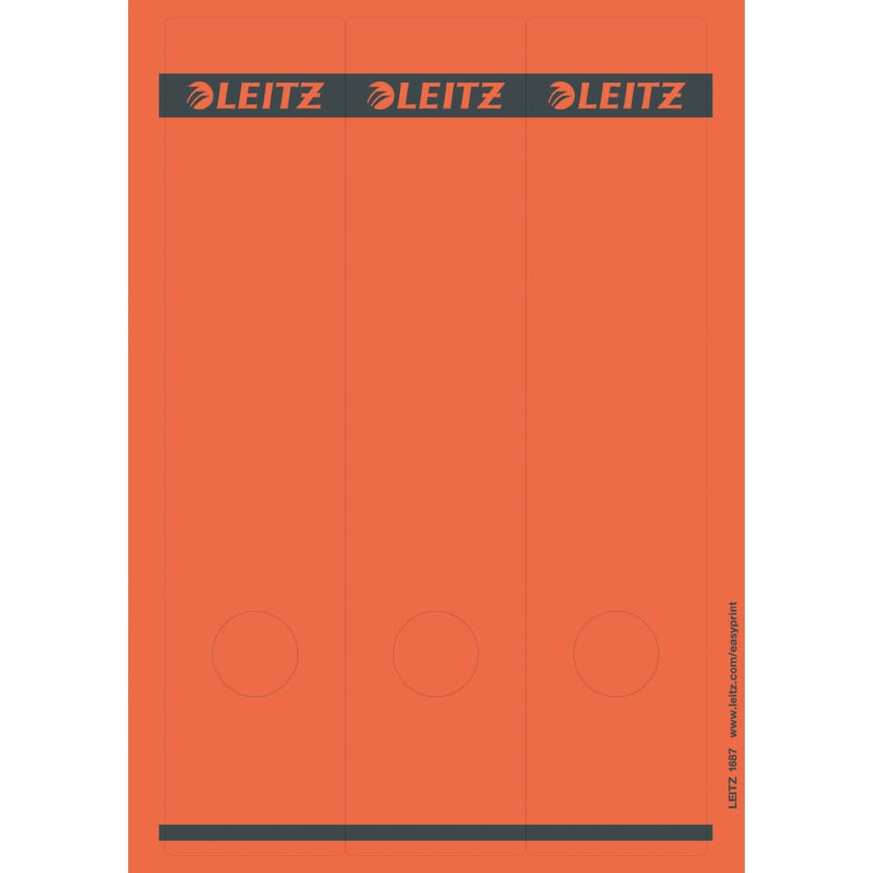 1687 PC-beschriftbare Rückenschilder - Papier, lang/breit, 75 Stück, rot
