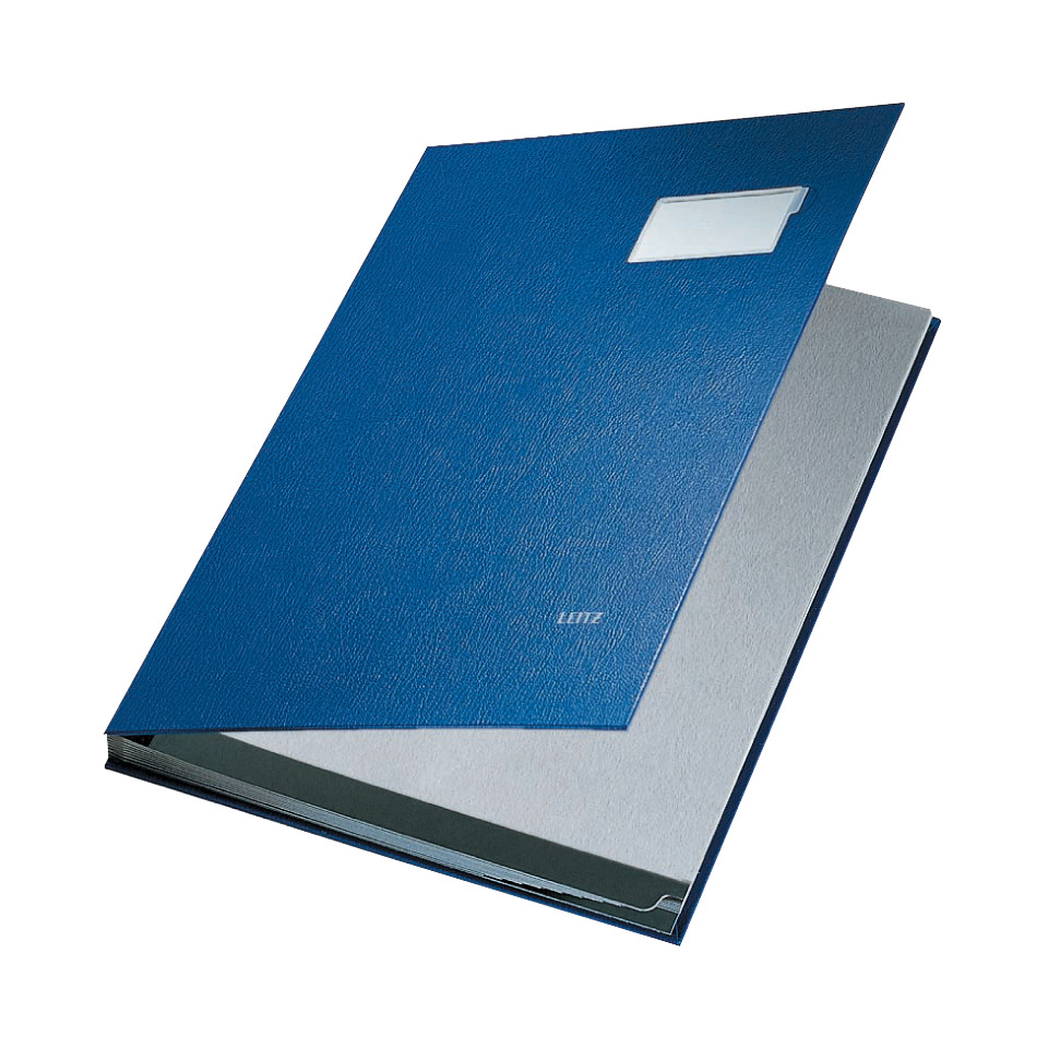 5701 Unterschriftsmappe - 10 Fächer, PP kaschiert, blau