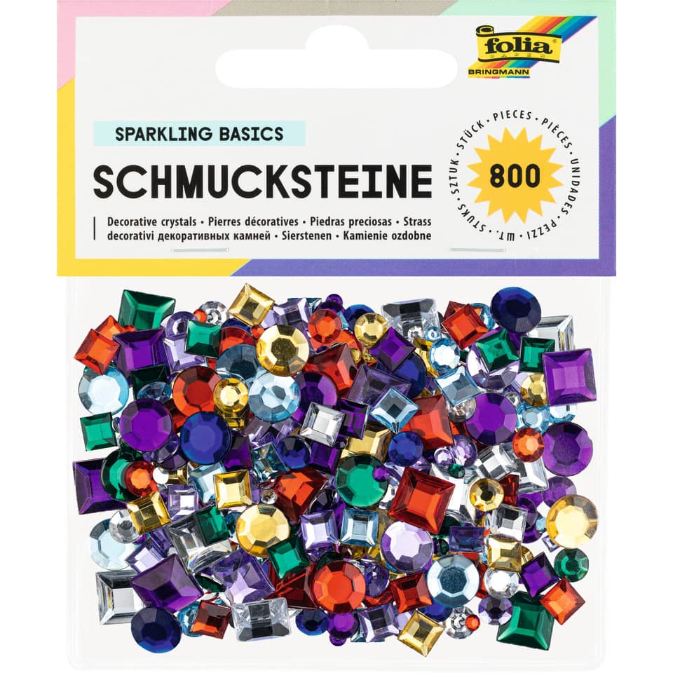 Schmucksteine eckig u. rund - ca. 800 Teile, Größen/Farben sortiert