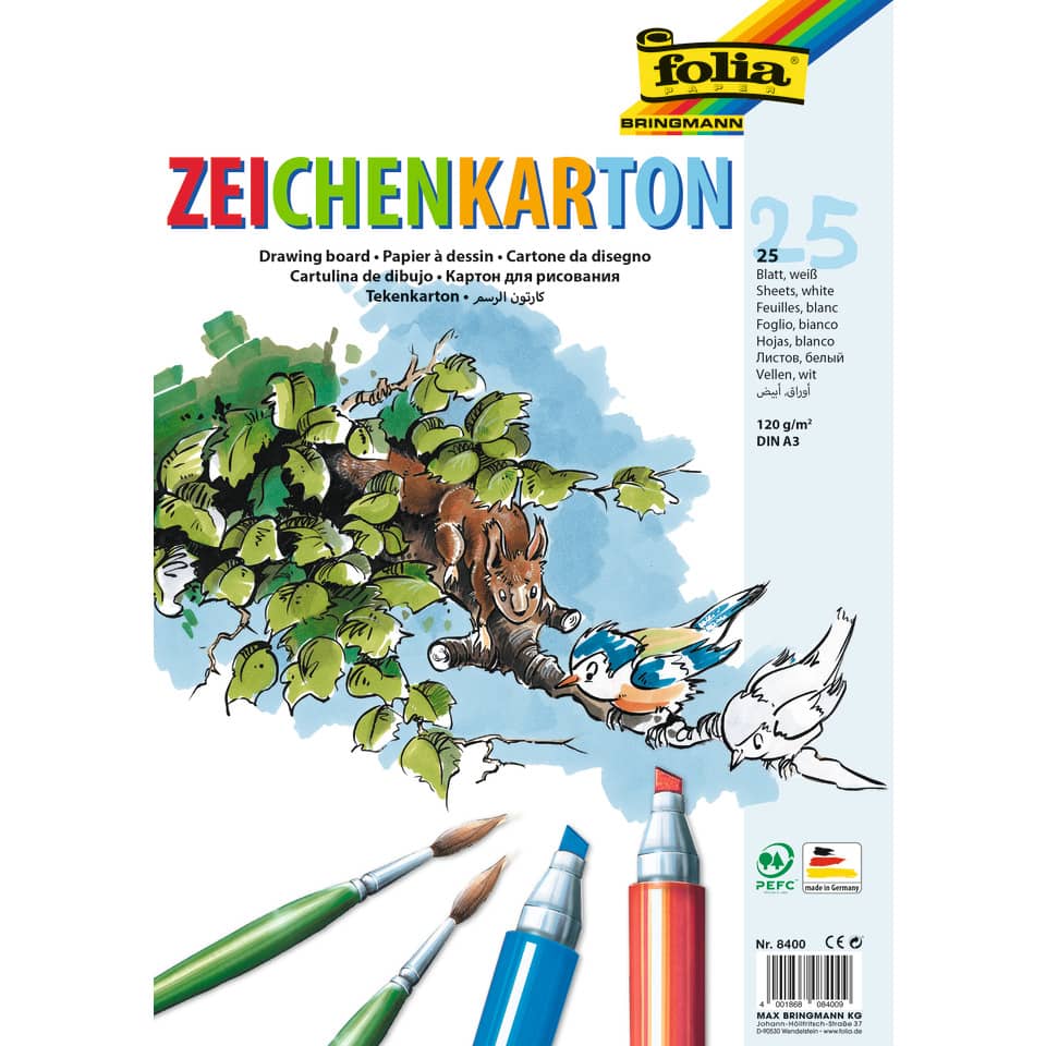 Zeichenkarton 120 g/qm, DIN A3, 25 Blatt
