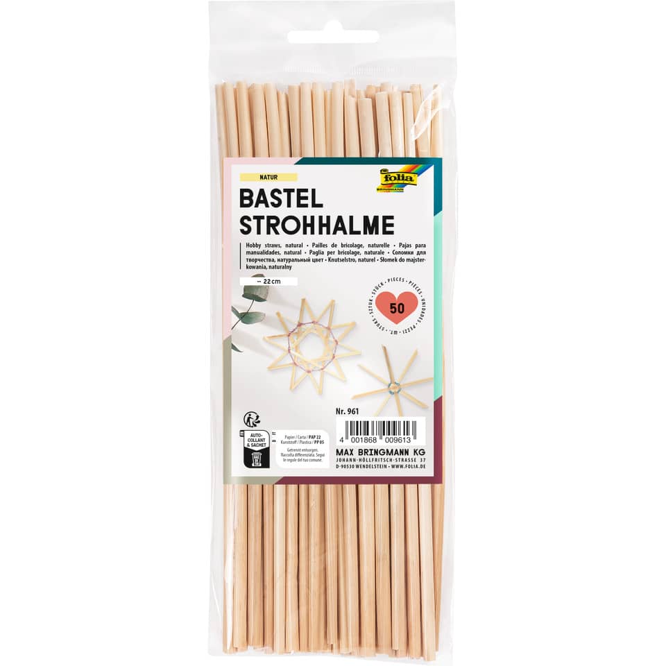 Bastelhalme - naturgebleicht, 22 cm, 50 Stück
