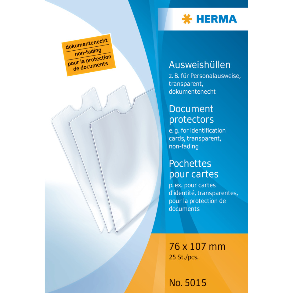 5015 Ausweishüllen - 76x107 mm für Personalausweise, geprägt, dokumentenecht
