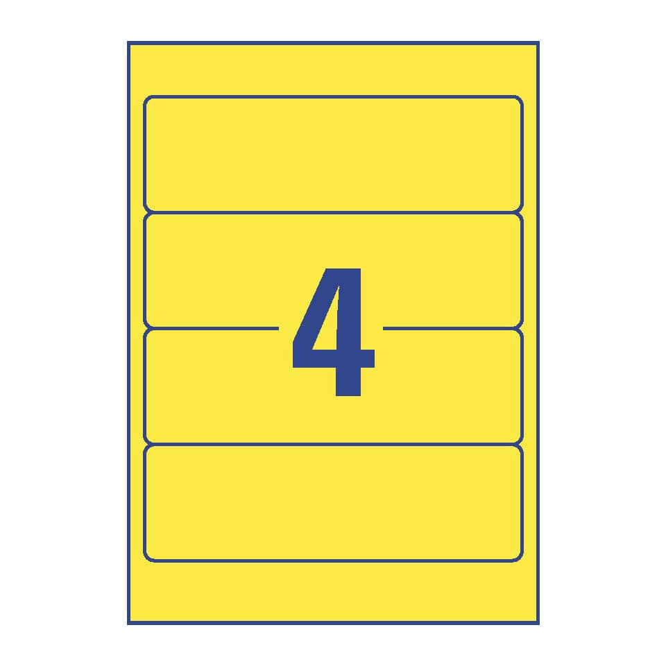 L4769-20 Ordner-Etiketten - breit/kurz, (A4 - 20 Blatt) 80 Stück, gelb