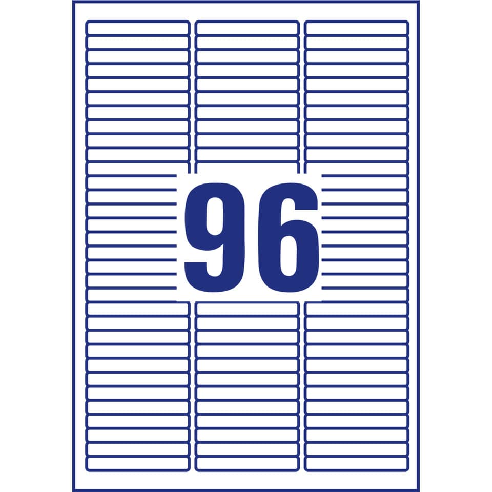 L6022REV-25 Etiketten für Data Cartridge, wiederablösbar, 63,5 x 8,5 mm, 25 Blatt/2.400 Etiketten, weiß