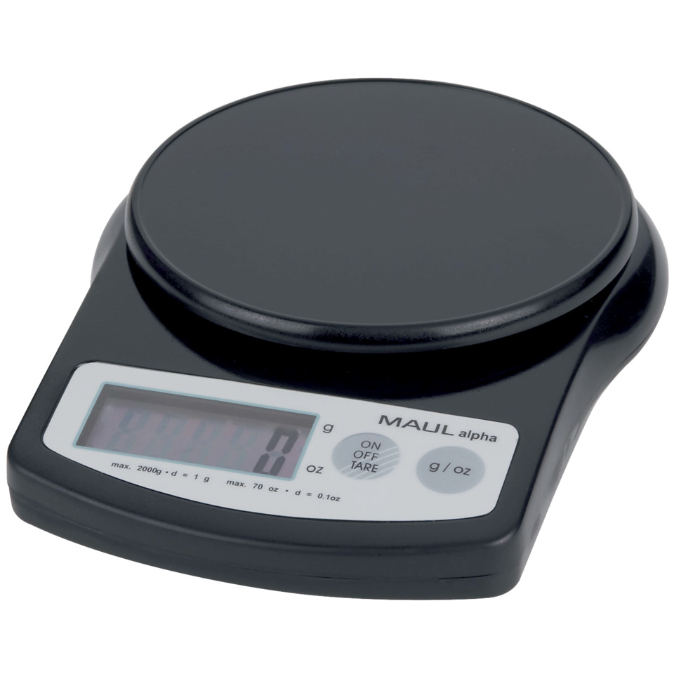 Briefwaage MAULalpha - 2000 g, 1 g, 141 x 37 x 188 mm, schwarz