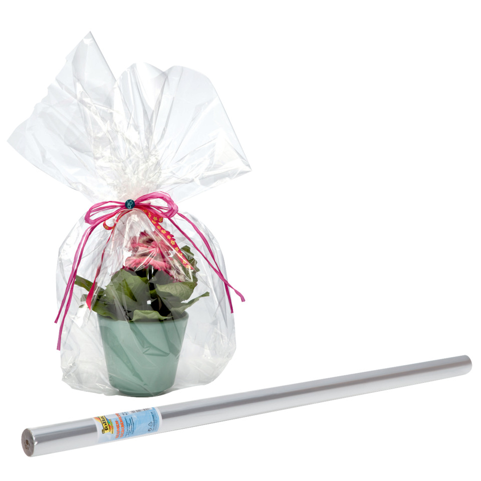 Blumenfolie/Geschenkfolie - 70 cm x 5 m, glasklar