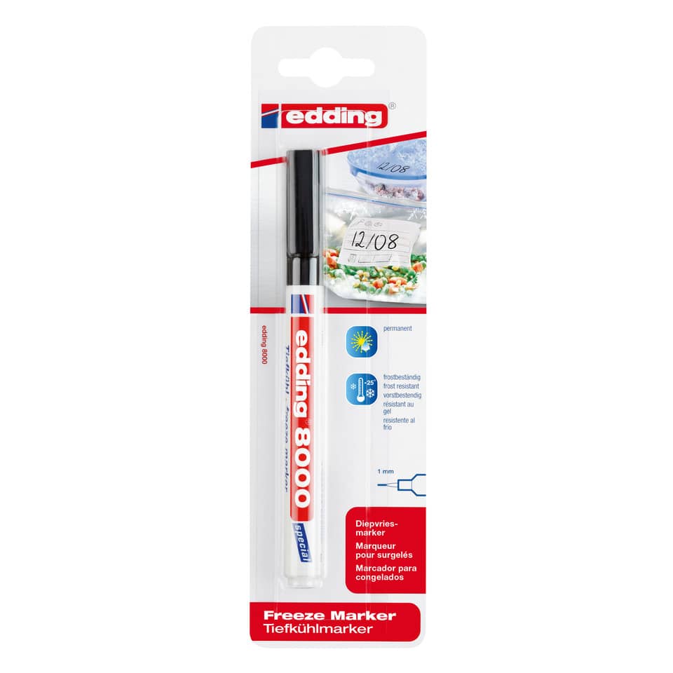 8000 Tiefkühlmarker - 1 mm, schwarz, Blisterpackung
