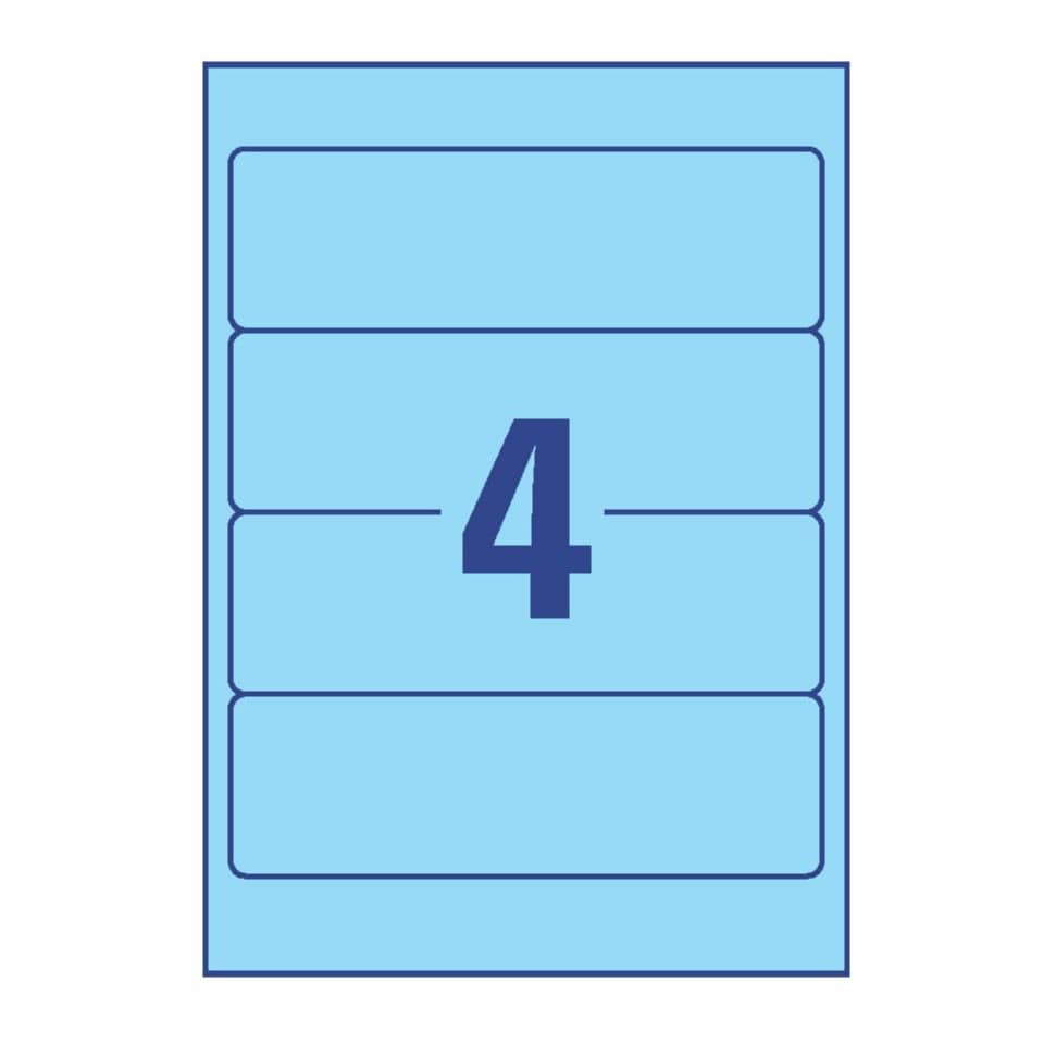 L4767-20 Ordner-Etiketten - breit/kurz, (A4 - 20 Blatt) 80 Stück, blau