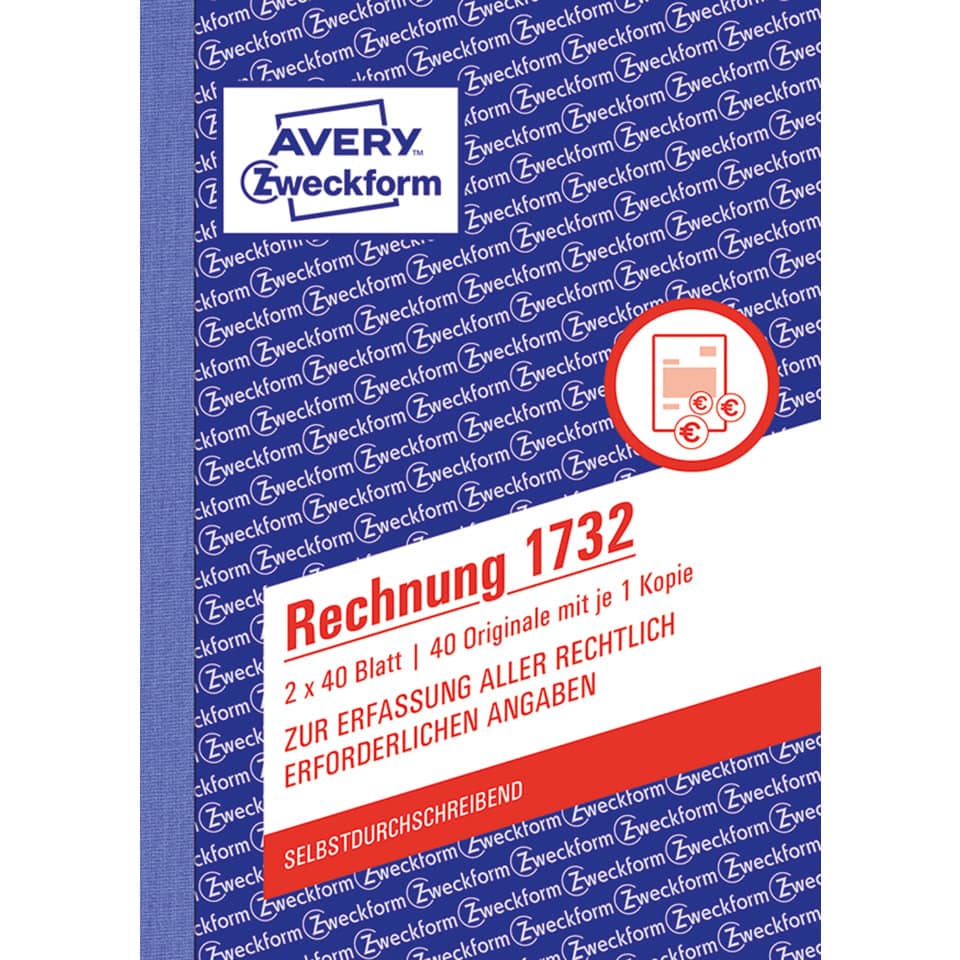 1732 Rechnung, DIN A6, selbstdurchschreibend, 2 x 40 Blatt, weiß, gelb