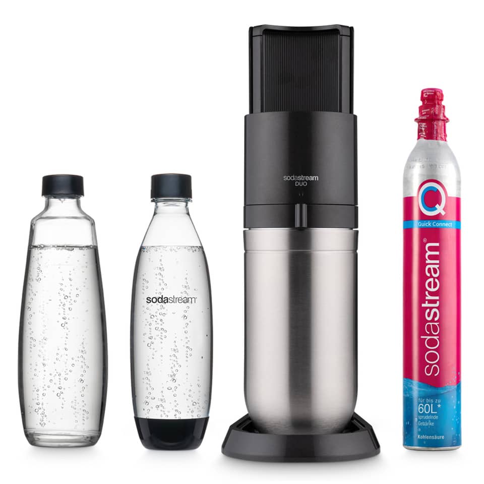 Wassersprudler-Duo-Set titan-silber