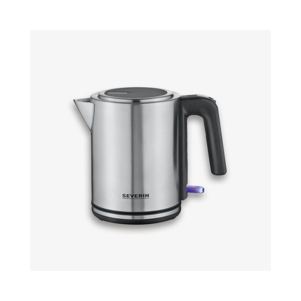 Wasserkocher, 1 Liter, Edelstahl, silber/schwarz