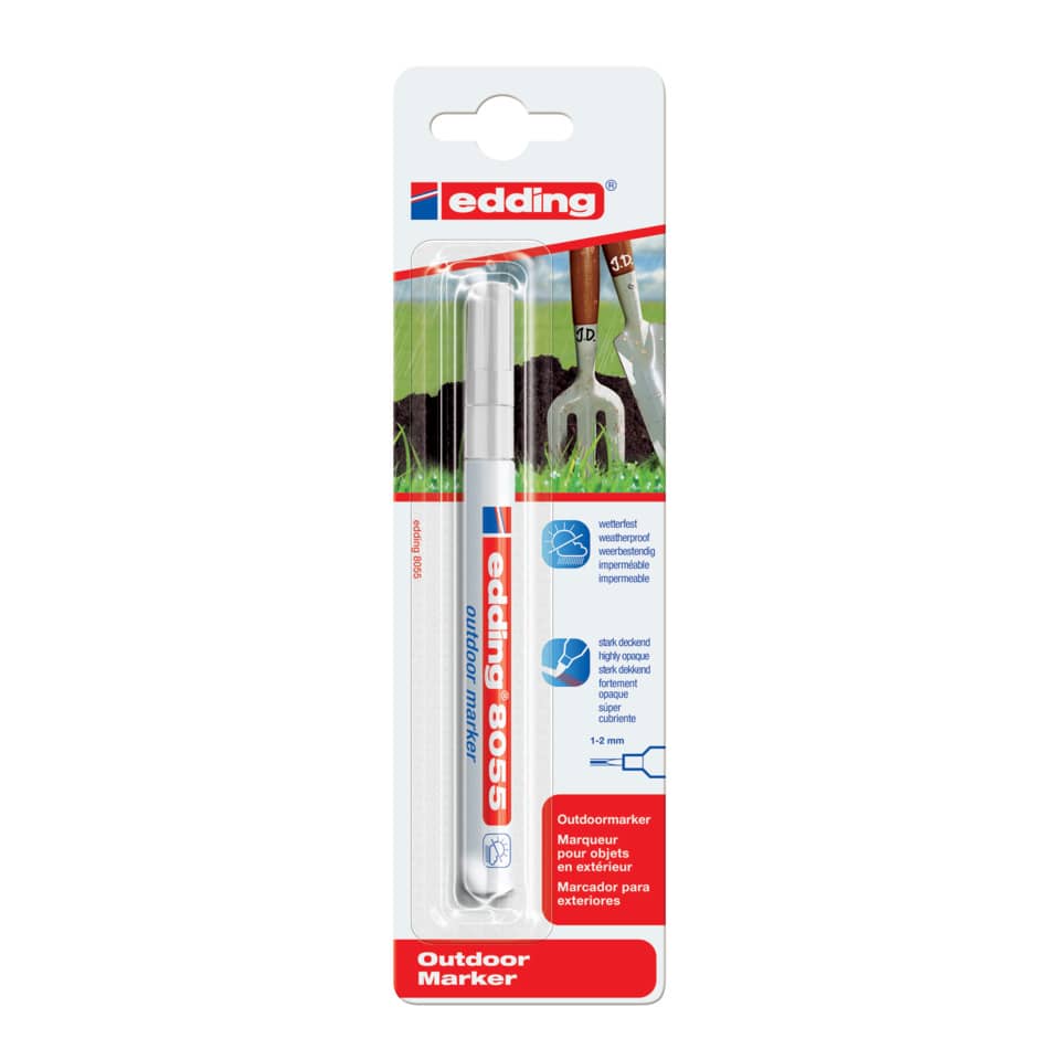 8055 Outdoormarker - 1 - 2 mm, weiß, Blister