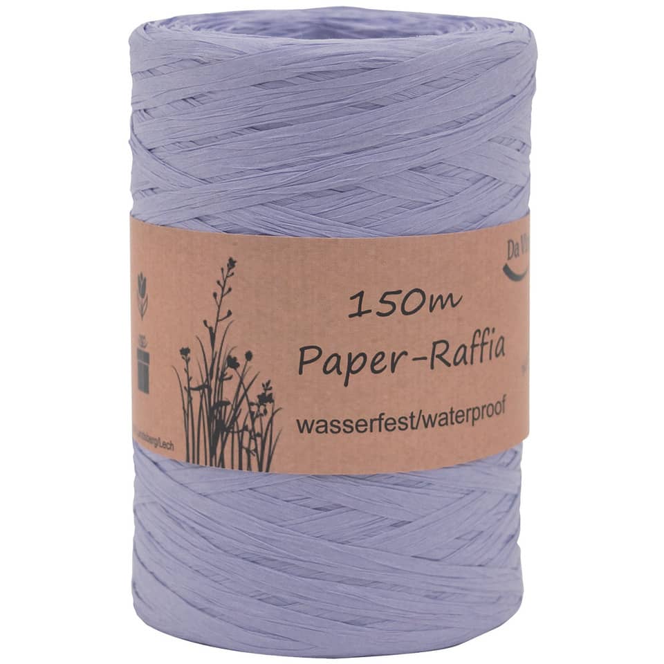 Bast Raffia - 7 mm x 150 m, flieder matt