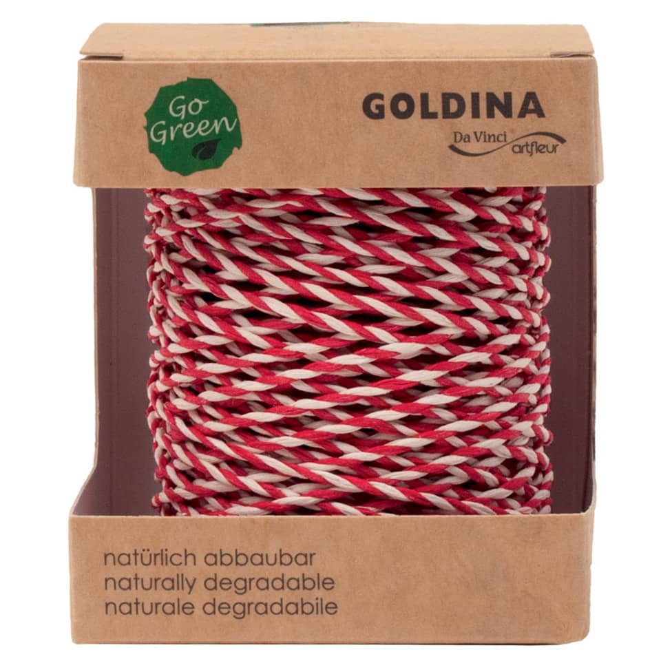 Kordel Secret - 2 mm x 40 m, rot/weiß