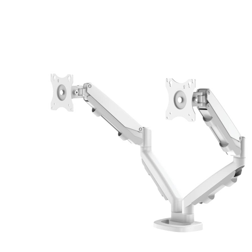 Eppa Series Doppel-Monitorarm - weiß, 8 kg, Klemme oder Kabeldurchführung