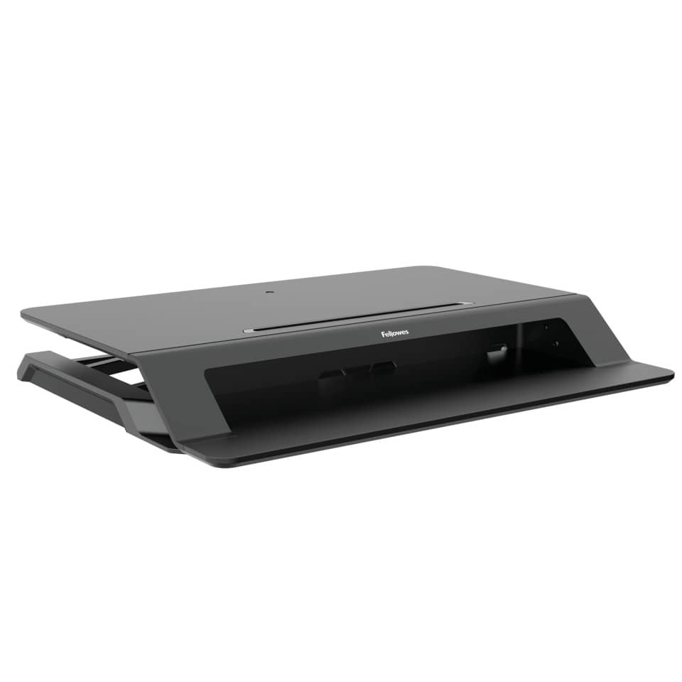 Sitz-Steh Workstation Lotus LT - für 2 Monitore, höhenverstellbar, schwarz
