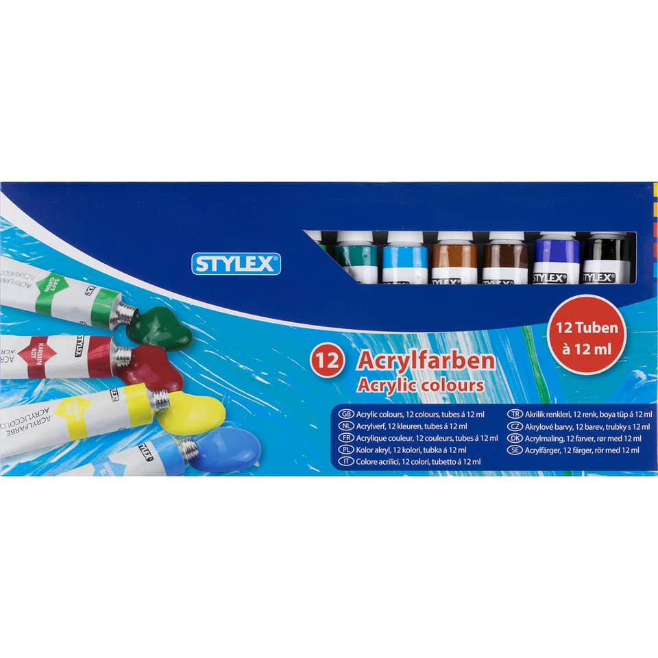 Acrylfarbe - 12 Tuben á 12 ml