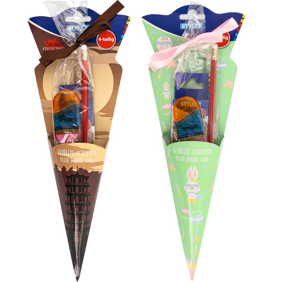 Schultüte 35cm mehrfarbig 4-teilig gefüllt