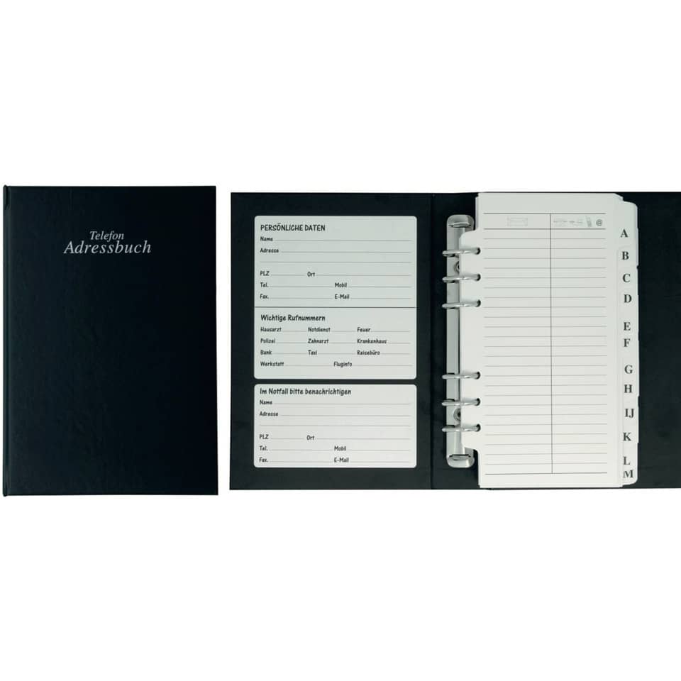 Adress-Telefonringbuch A-Z - schwarz
