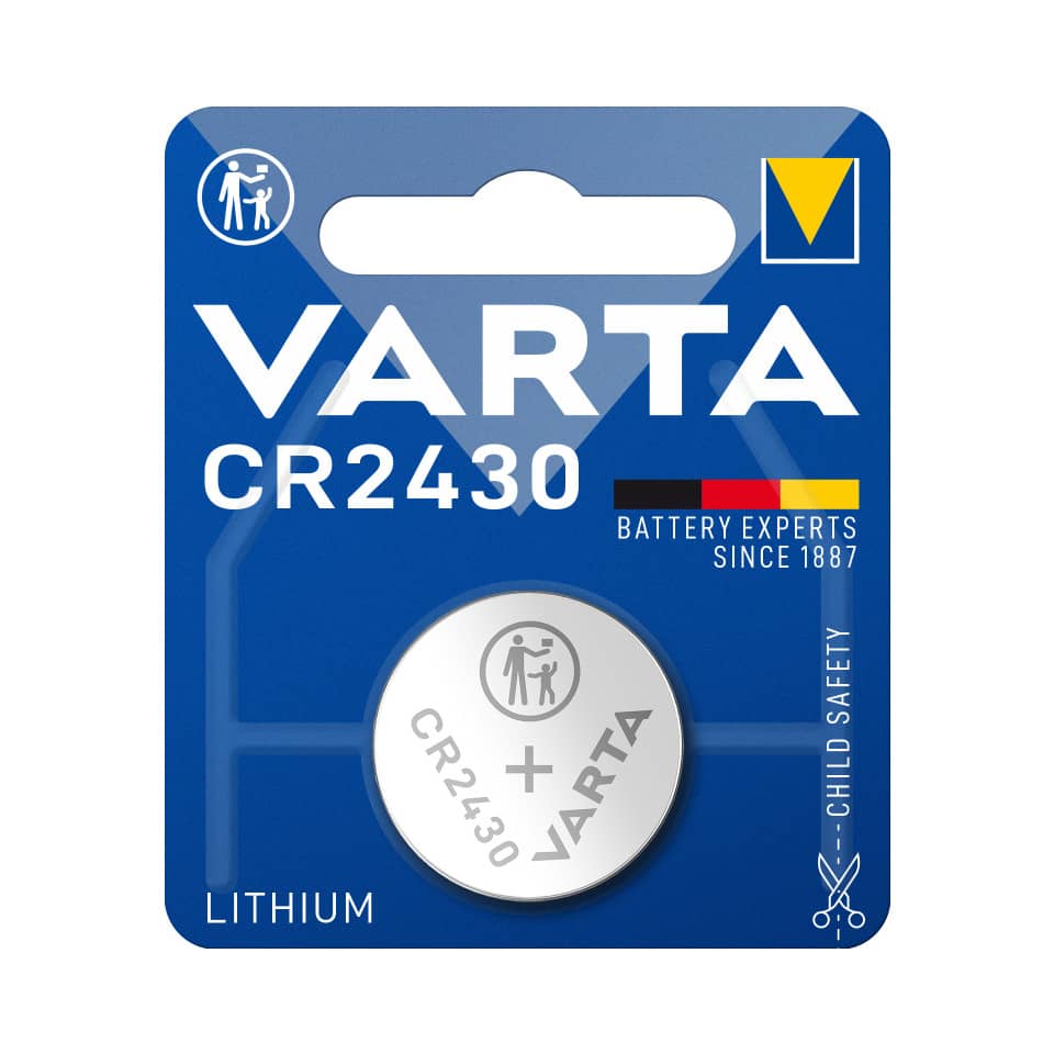 Knopfzellen-Batterie Lithium CR2430, 1 Stück