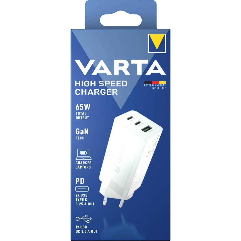 Ladegerät High Speed Charger USB-Steckdose - 3 x USB, USB-C, weiß, Blister