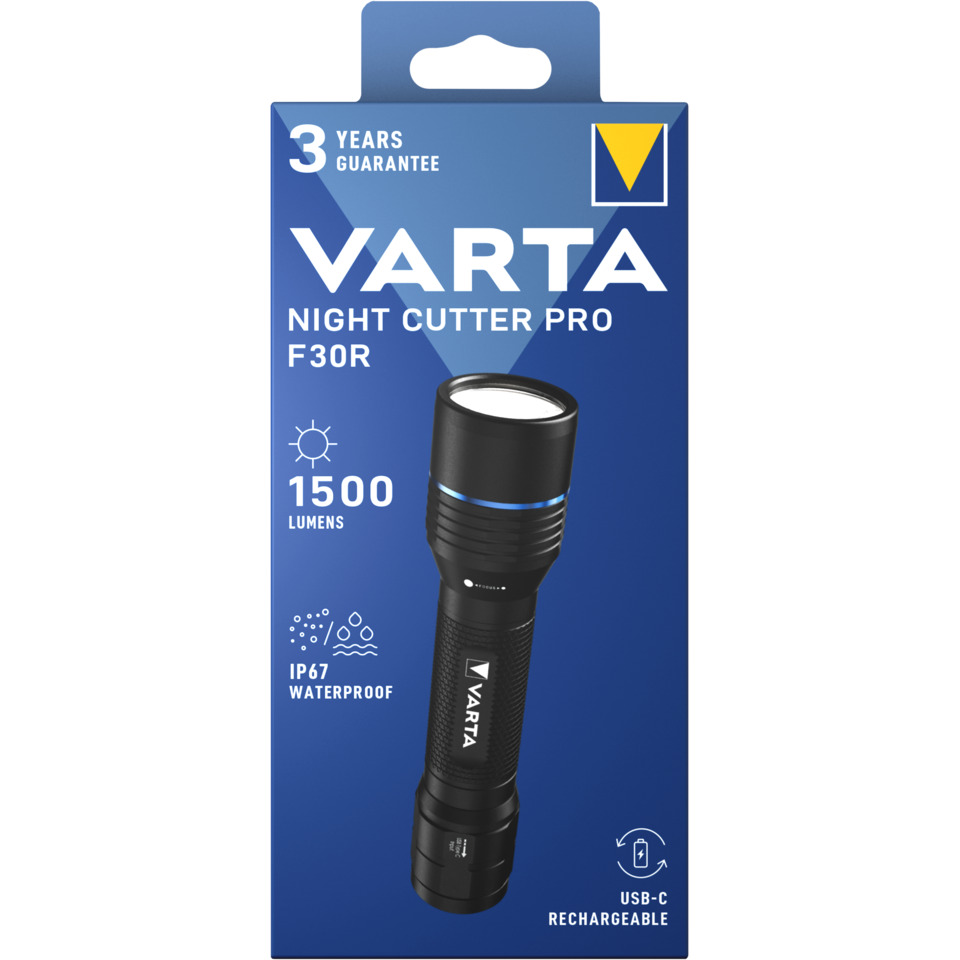 Taschenlampe Night Cutter Pro F30R, 1500 Lumen, IP67, aufladbar, schwarz