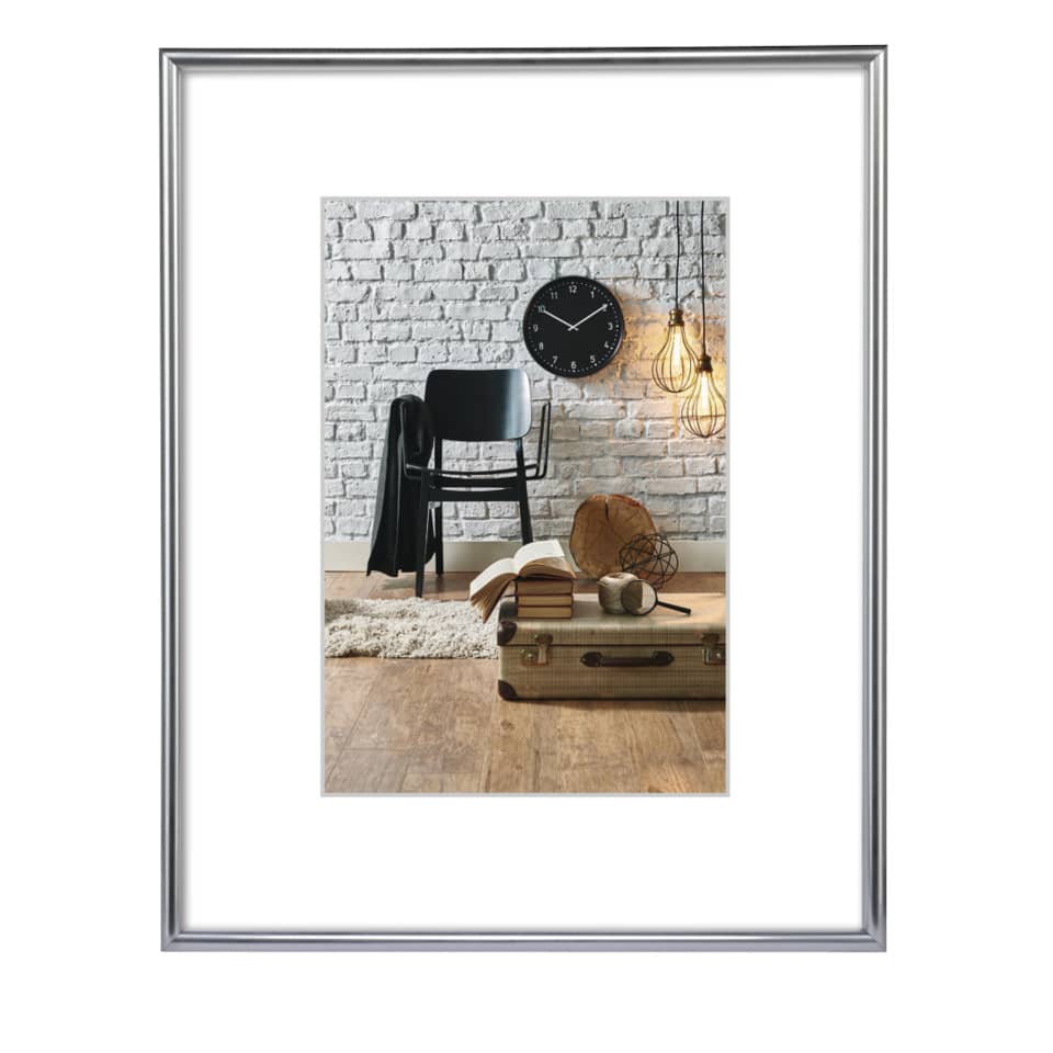 Kunststoff-Bilderrahmen SEVILLA - 21,0 x 29,7 cm (A4), silber matt