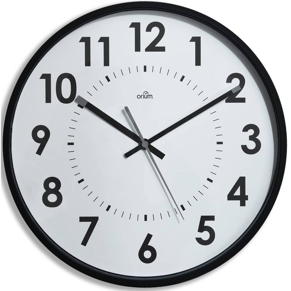 Wanduhr Quarz, Ø 30cm, schwarz/weiß