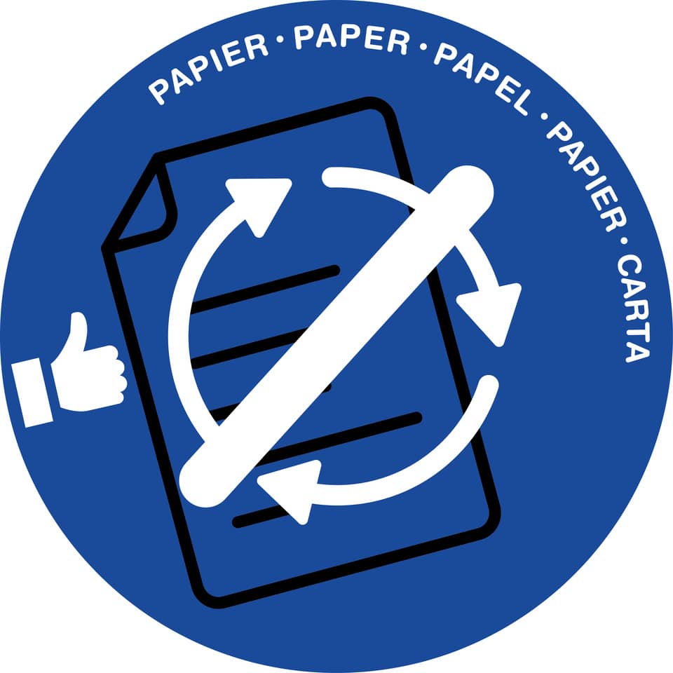 Papierkorb Deckel - Ø 380 mm, blau für Papier