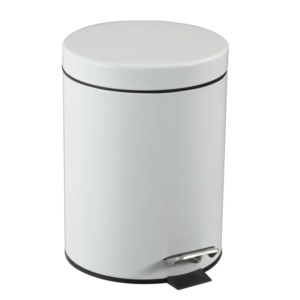 Treteimer - Edelstahl, rund Ø 205 mm, 5 l, weiß