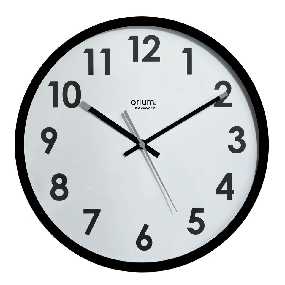 Wanduhr Quarz Naturalis, Ø 30cm, schwarz
