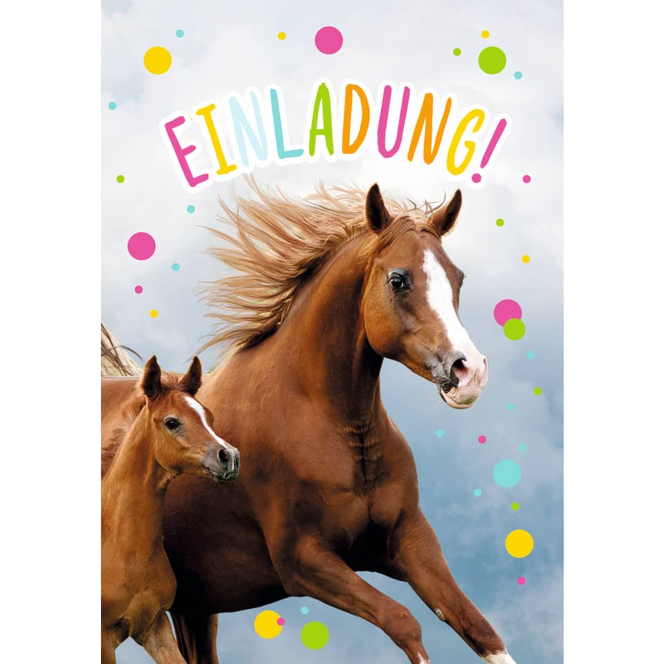 Einladungskarte Kindergeburtstag - 6 Stück, inkl. Umschlag