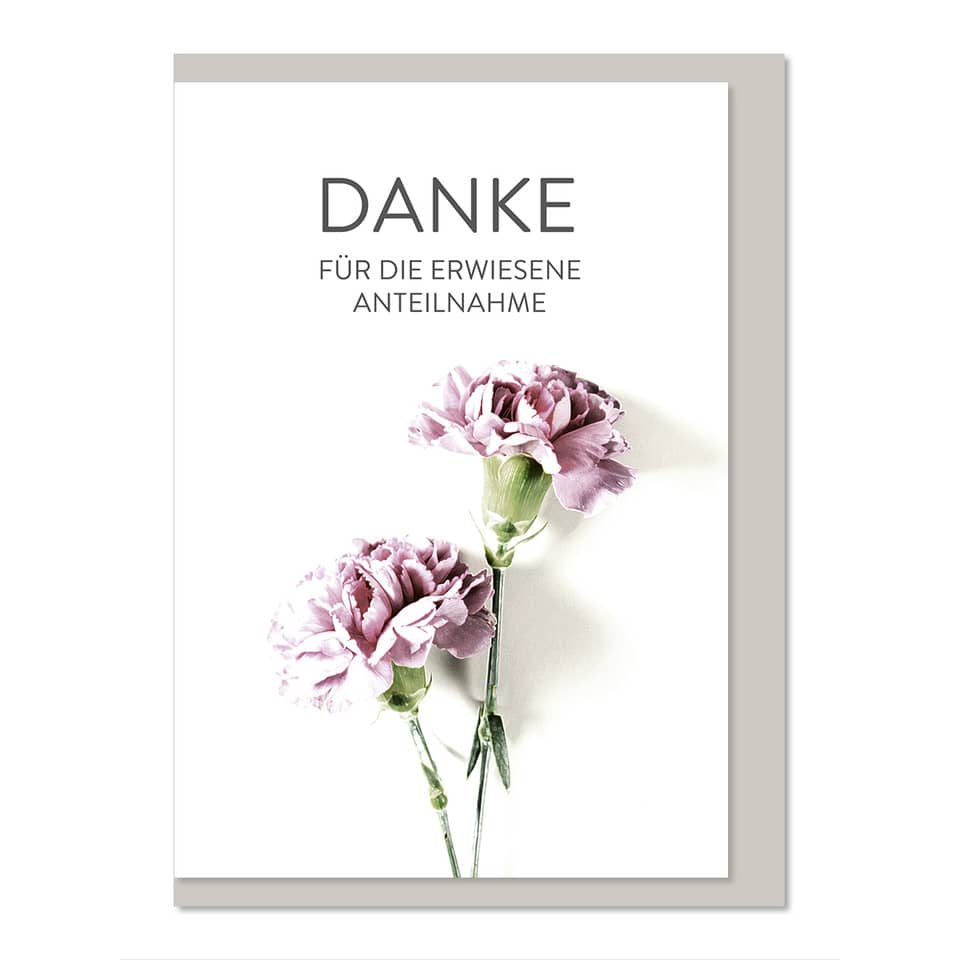 Trauerdank ohne Blatt - inkl. Umschlag, 5 Stück